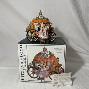 Fitz & Floyd Musicals Cinderella Pumpkin Carriage Music Box W/ Box Swan Lake